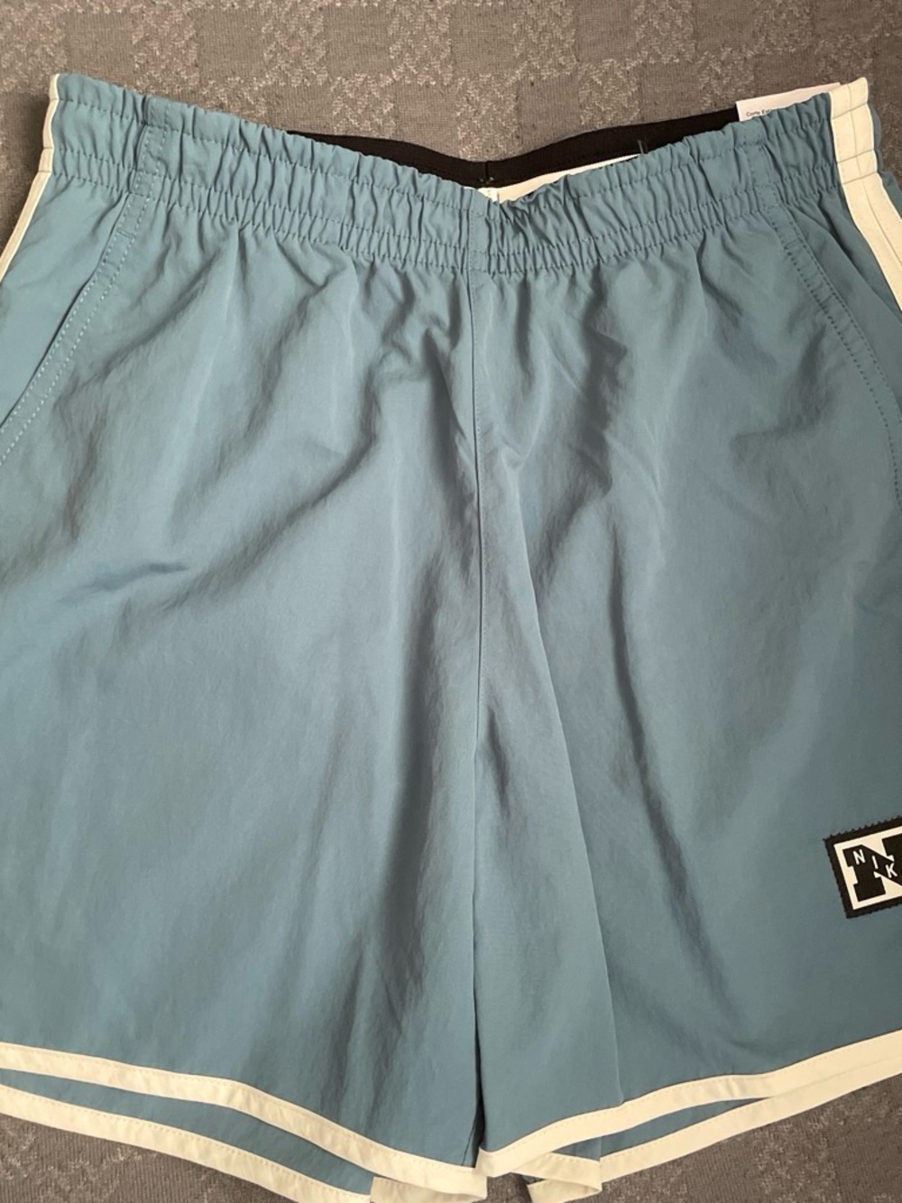 Nike Light Blue Athletic Shorts with White Trim